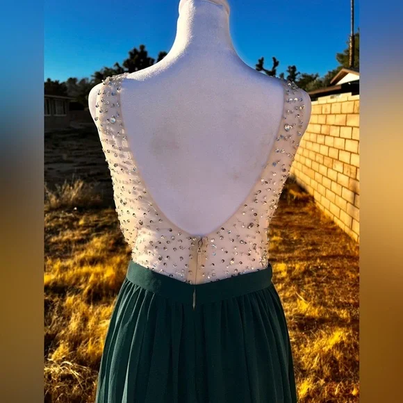 ROSEMORE Couture Prom Sheer Illusion Gown Flowing Long Draping Skirt! M - Picture 5 of 10